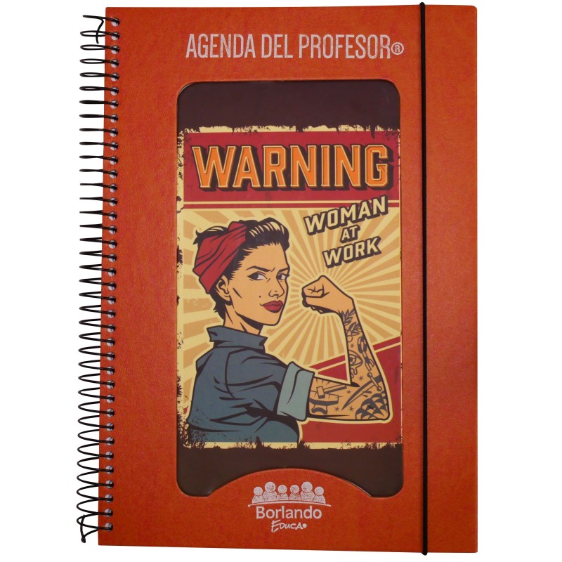 Agenda del Profesor café Warning Woman