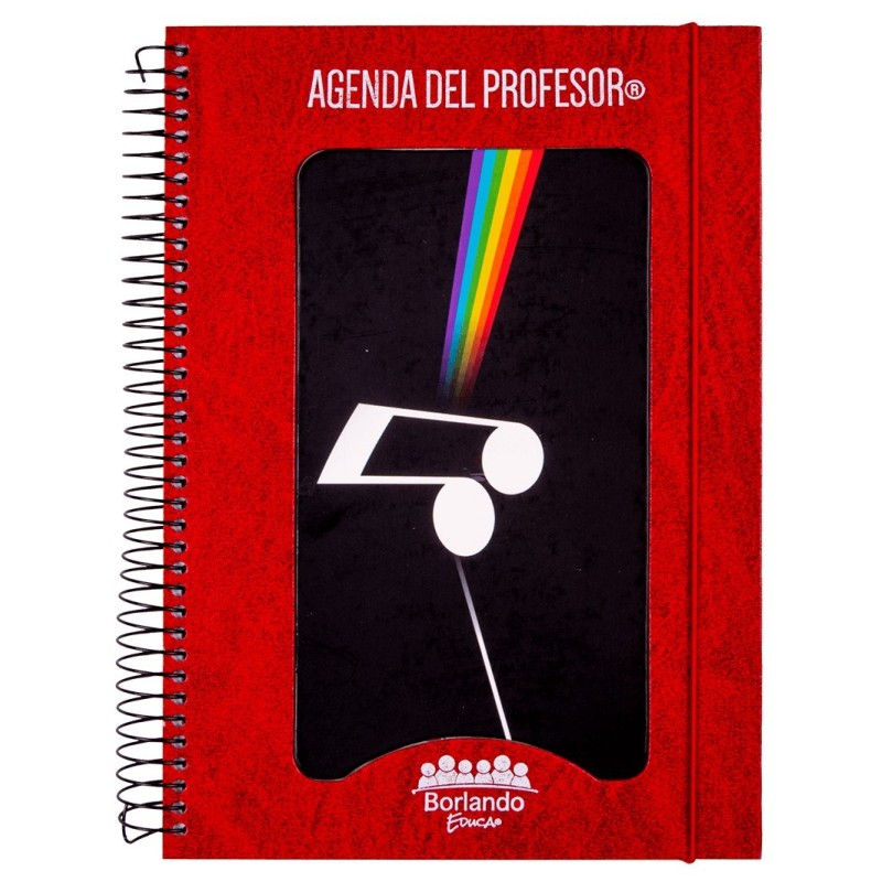 Agenda del Profesor rojo música arcoiris